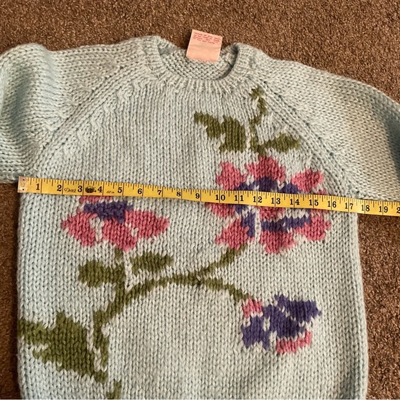 Vintage Flower Design Sweater S M - Picture 4 of 5